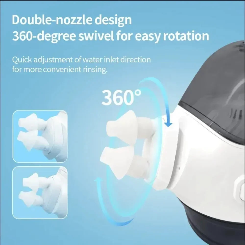 Electric Nasal Irrigator – Deep Sinus Rinse Machine with 50 Pre-Measured SaltPods | Powered Suction | 3 Pressure Modes | 360° Rotatable Nozzle | Drug-Free Congestion Relief for Adults
