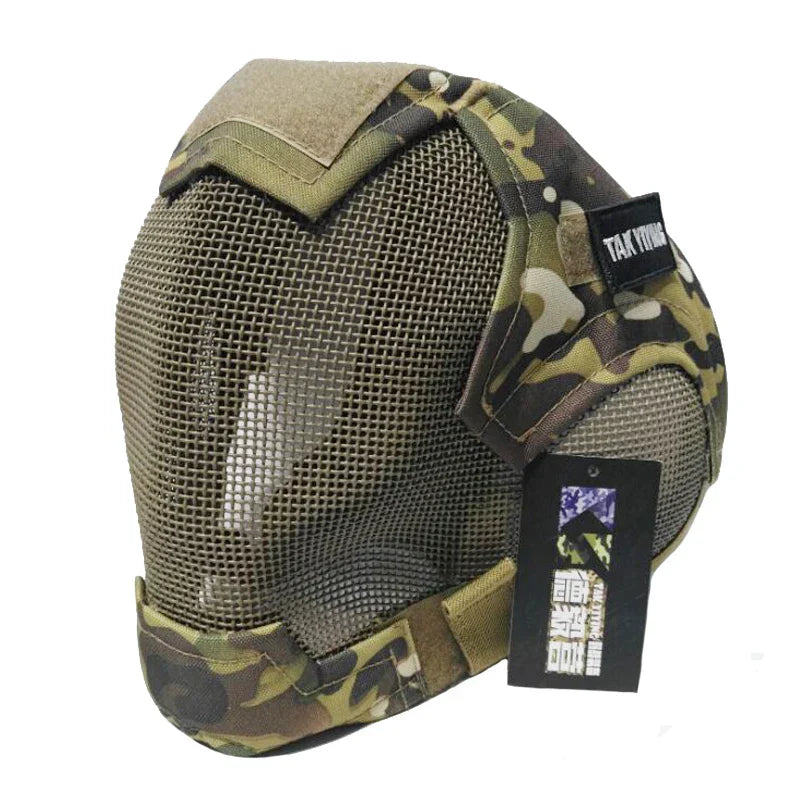 Airsoft War Game Steel Mesh V6 Protective Paintball Full Face Mask