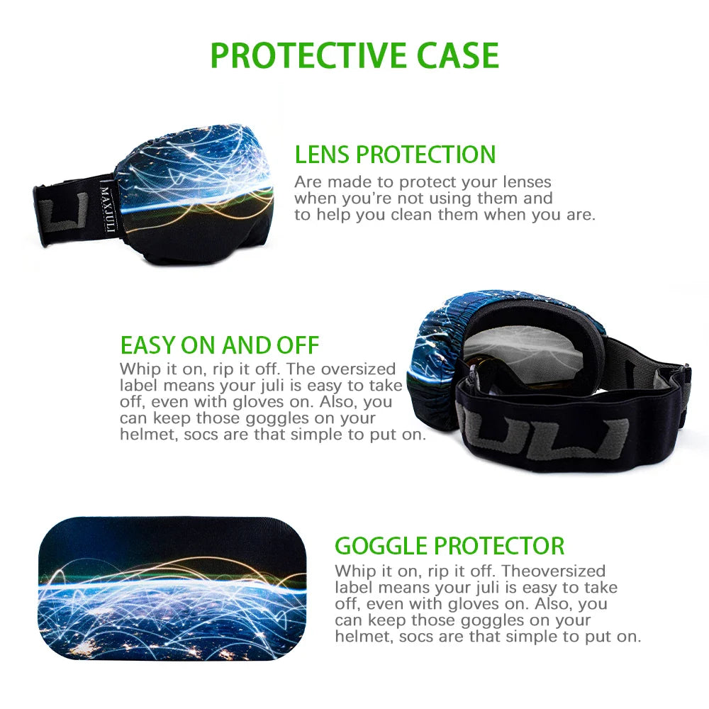 MAXJULI Microfiber Goggle Cover – Premium Snow Ski Goggles Overcover 3000