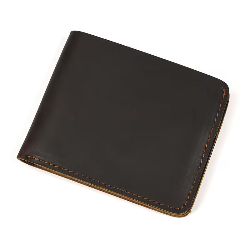 Men's Vintage Crazy Horse Leather Bifold Wallet