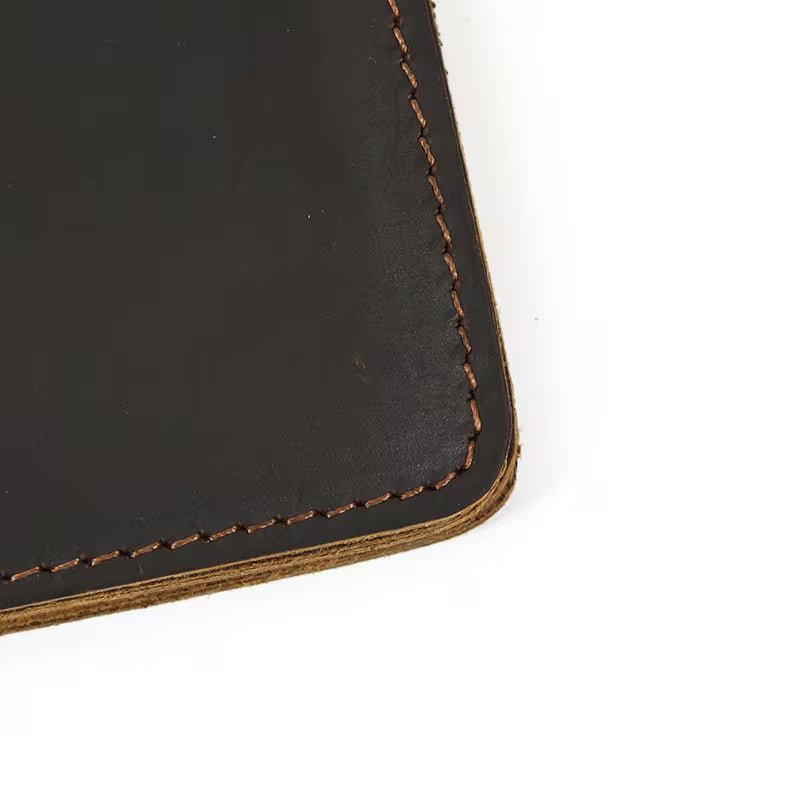 Men's Vintage Crazy Horse Leather Bifold Wallet