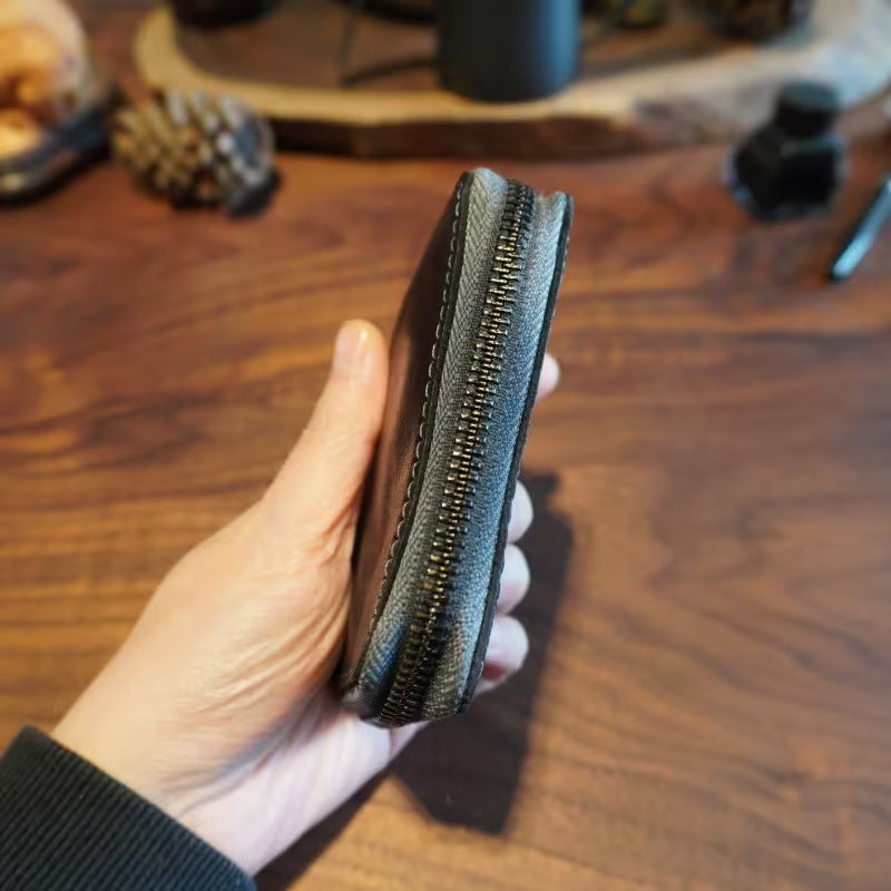 Men's Vintage Genuine Leather Zipper Wallet