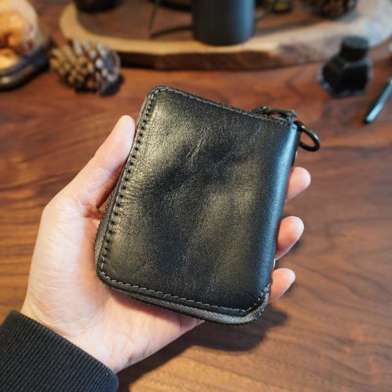 Men's Vintage Genuine Leather Zipper Wallet