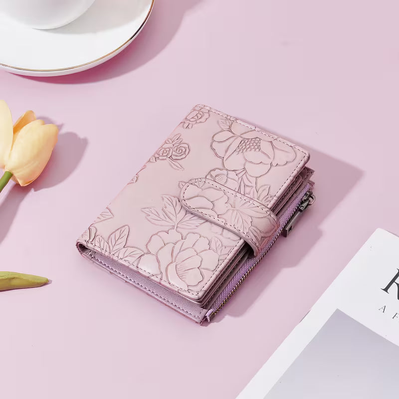 RFID PU Tri-Fold Wallet with Card Slots