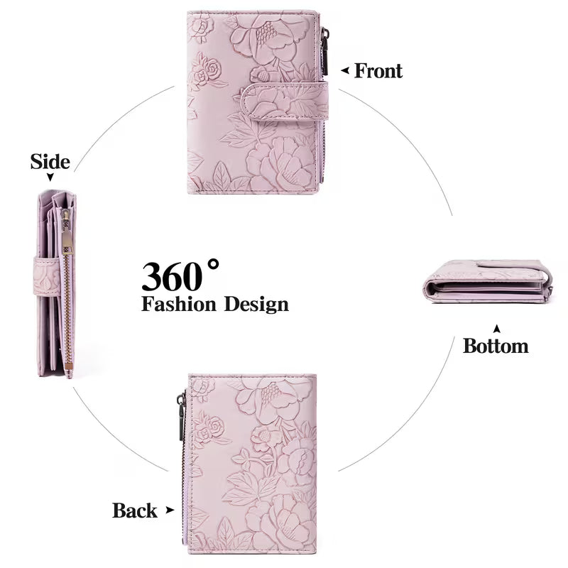 RFID PU Tri-Fold Wallet with Card Slots