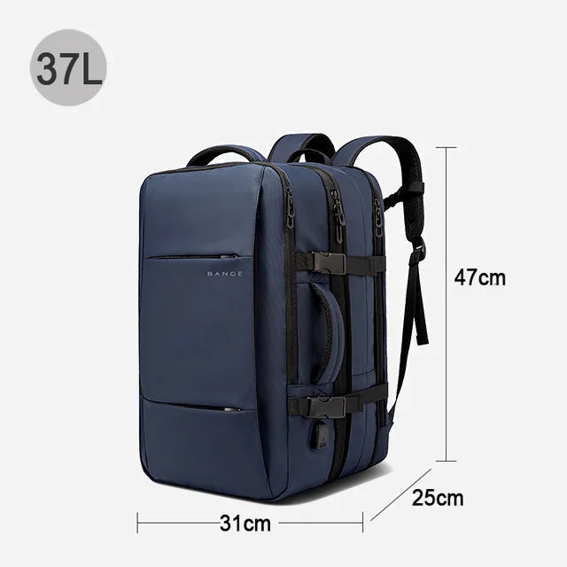 BANGE Travel Backpack Men Business Expandable USB Large Capacity Laptop Waterproof Fashion Backpack
