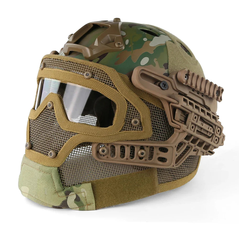 IronGuard™ Full-Protection Tactical Helmet | Integrated Steel Mesh System