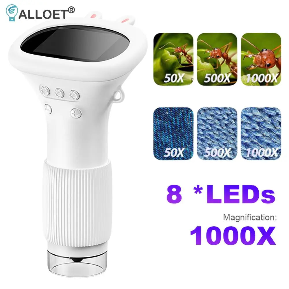 1000X Handheld Digital Microscope 2 Inch IPS Screen For Kids