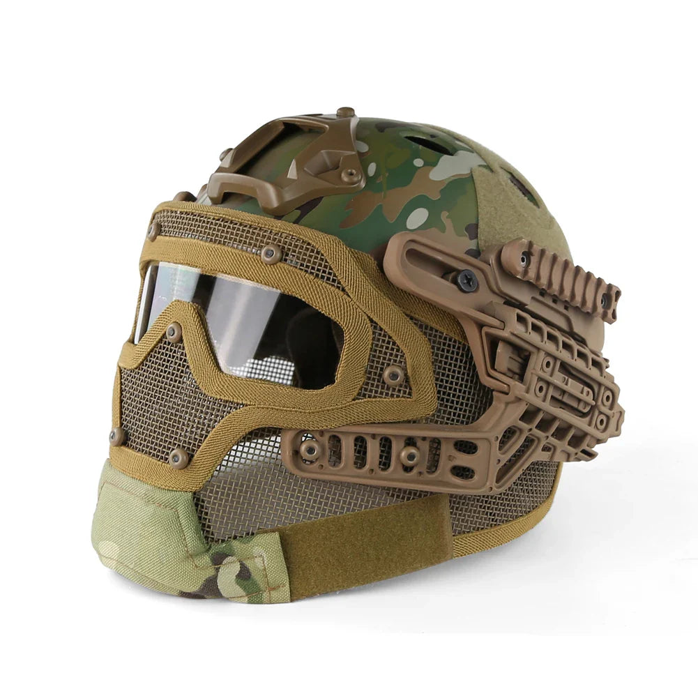 IronGuard™ Full-Protection Tactical Helmet | Integrated Steel Mesh System