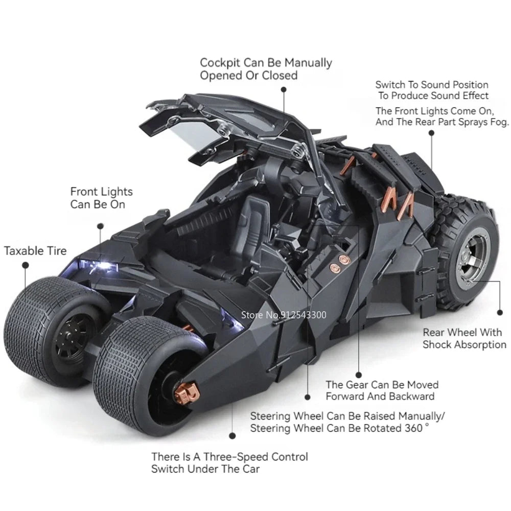 Detailed 1:18 Batmobile Model: The Dark Knight Trilogy