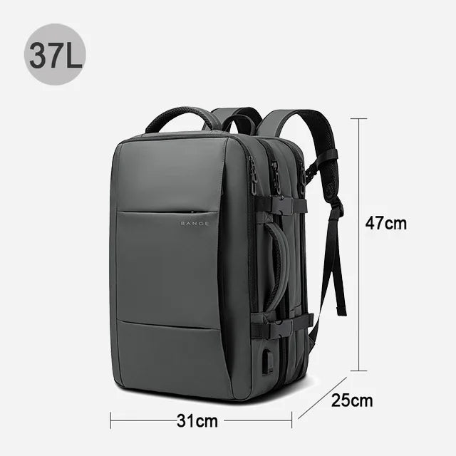 BANGE Travel Backpack Men Business Expandable USB Large Capacity Laptop Waterproof Fashion Backpack