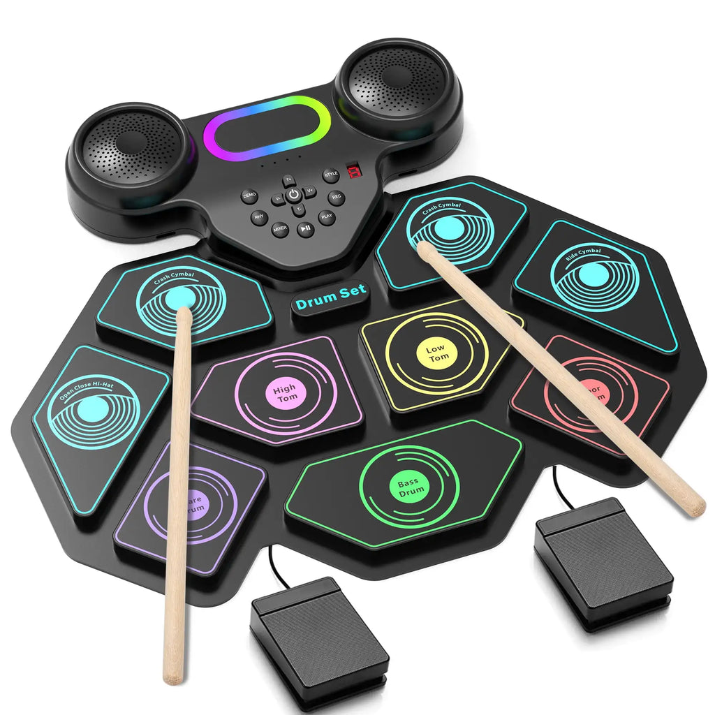9-Pad Portable Smart Electronic Drum Kit