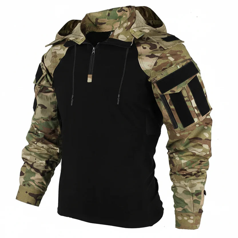 Tactical Camouflage Combat T-Shirt | Wear-Resistant Airsoft & Hunting Apparel