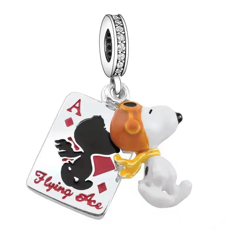 Miniso x Peanuts™ 925 Sterling Silver Snoopy Charm | Popcorn & Watermelon Edition