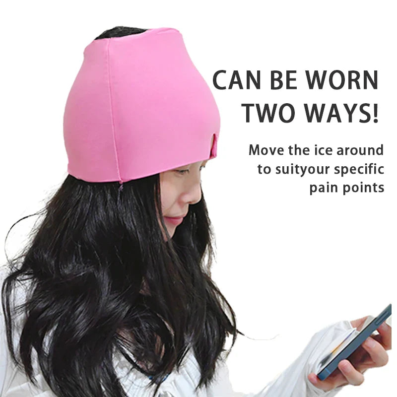 Migraine Relief Ice Cap – 360° Cold Therapy Hat with Top-Head Gel Coverage