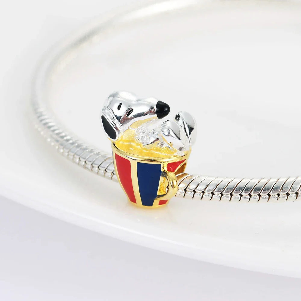 Miniso x Peanuts™ 925 Sterling Silver Snoopy Charm | Popcorn & Watermelon Edition