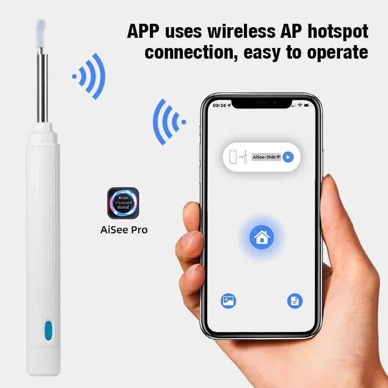 KERUI 5MP Smart Visual Ear Otoscope – HD Endoscope & Earwax Removal Tool