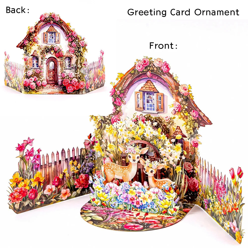 Premium 3D Pop-Up Flower Bouquet Card | Forever Floral Greeting Set