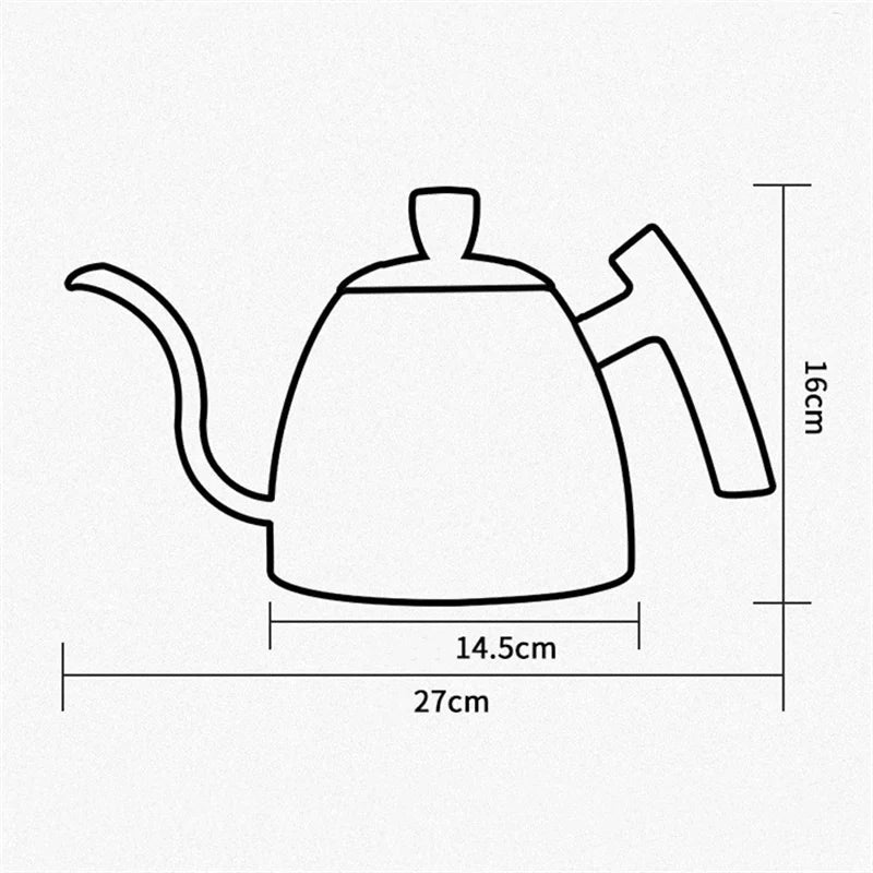 Gooseneck Pour Over Kettle 50oz 304 Stainless Steel Walnut Handle Minimalist Coffee Pot Gas Electric