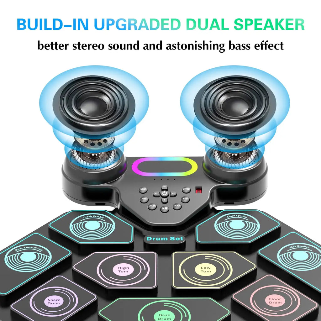 9-Pad Portable Smart Electronic Drum Kit