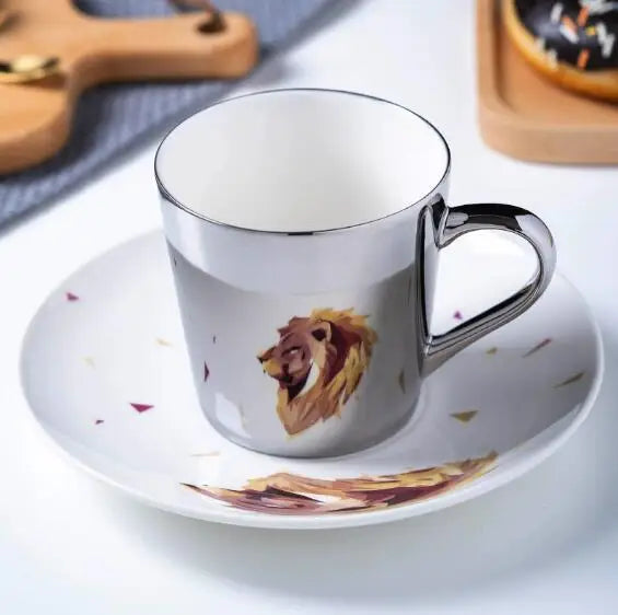 Luycho Anamorphic Mirror Reflection Cup | Creative Horse & Hummingbird Coffee & Tea Set