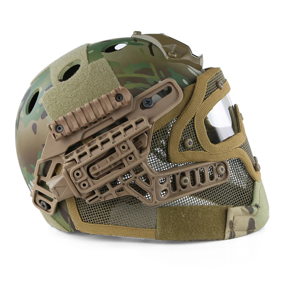 IronGuard™ Full-Protection Tactical Helmet | Integrated Steel Mesh System