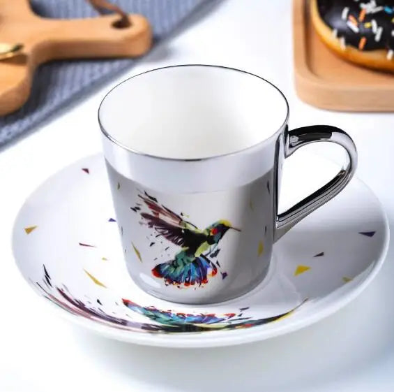 Luycho Anamorphic Mirror Reflection Cup | Creative Horse & Hummingbird Coffee & Tea Set