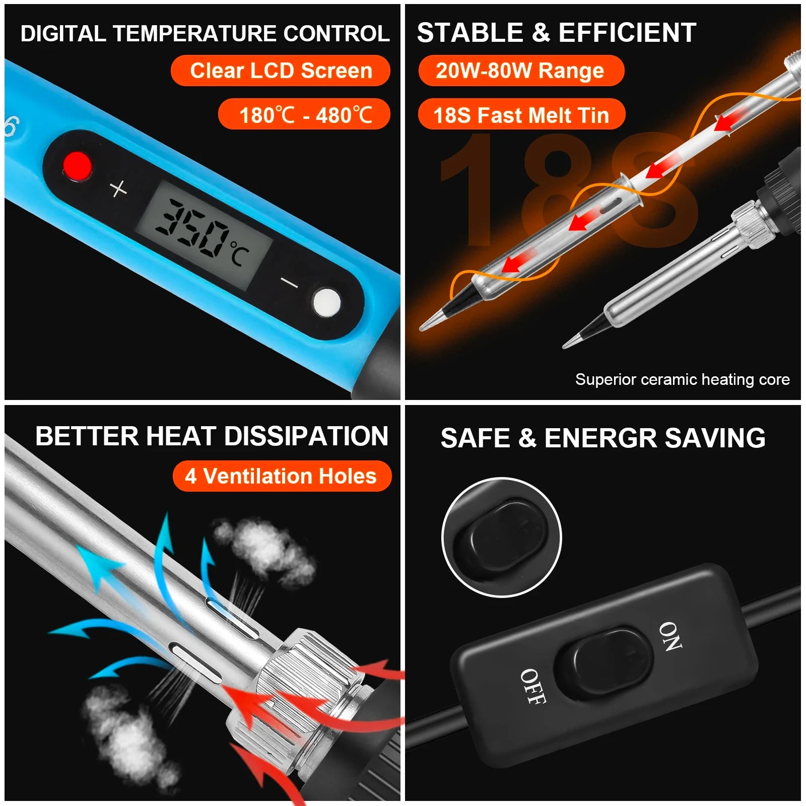 80W Digital Soldering Iron Kit – Precision Welding & Repair Tool