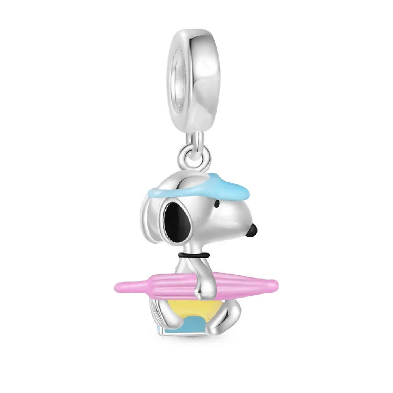 Miniso x Peanuts™ 925 Sterling Silver Snoopy Charm | Popcorn & Watermelon Edition