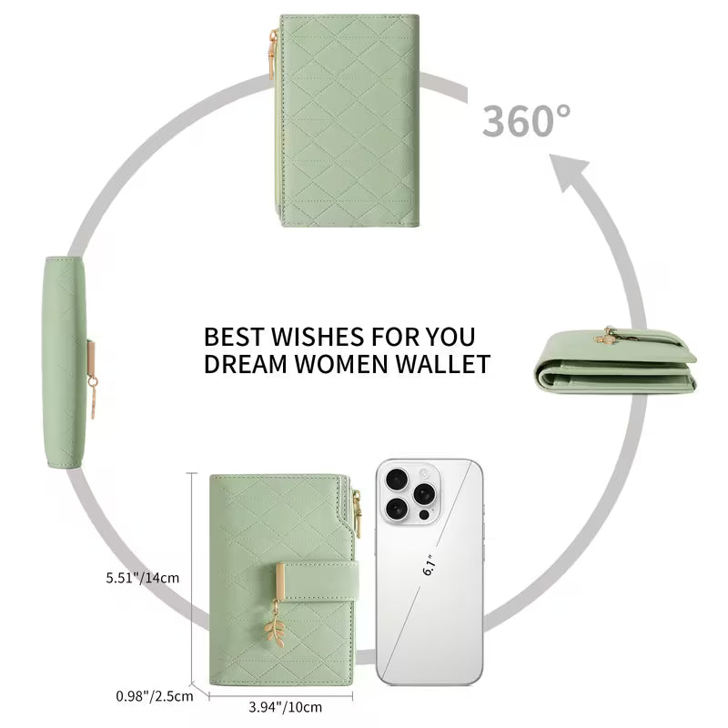 Women's Bifold Wallet with Card Holder & Snap Closure
