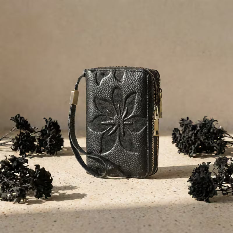 Women's Double Zipper Wallet with Card Holder