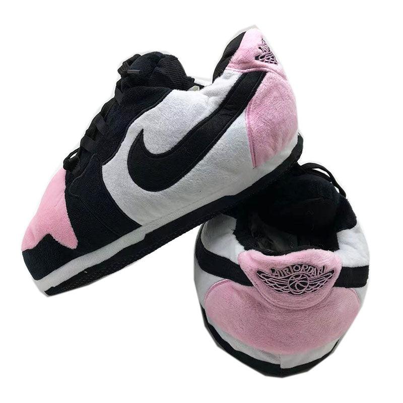 AJ1 Low Bubblegum Pink Jordan Sneaker Slippers - Best Plush House Shoes