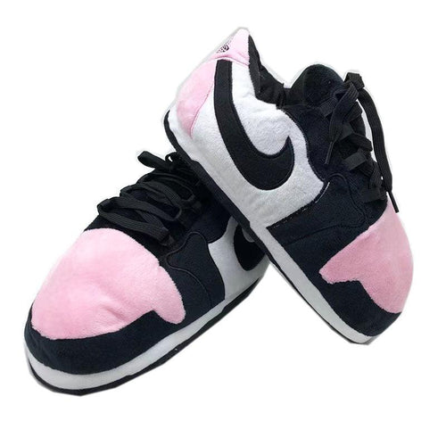 AJ1 Low Bubblegum Pink Jordan Sneaker Slippers - Best Plush House Shoes