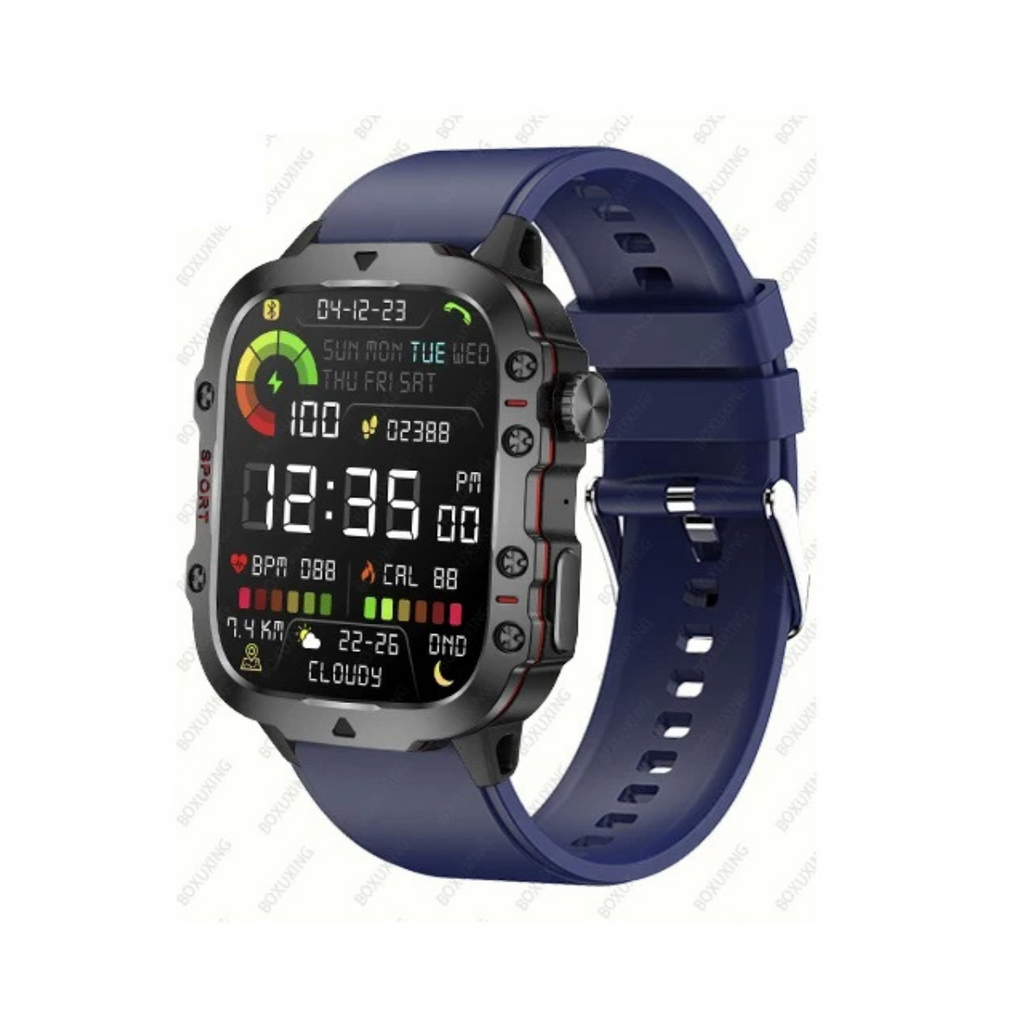 Men's Rugged GPS Smartwatch 1.96' AMOLED Bluetooth Call IP68 MIL-STD-810H Compass Altimeter 15 Days