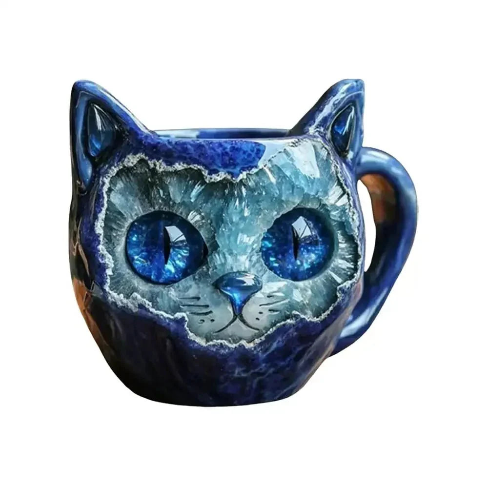Cat Mineral Crystal Coffee Mug - Best Handmade Ceramic Cup | Perfect Gift For home