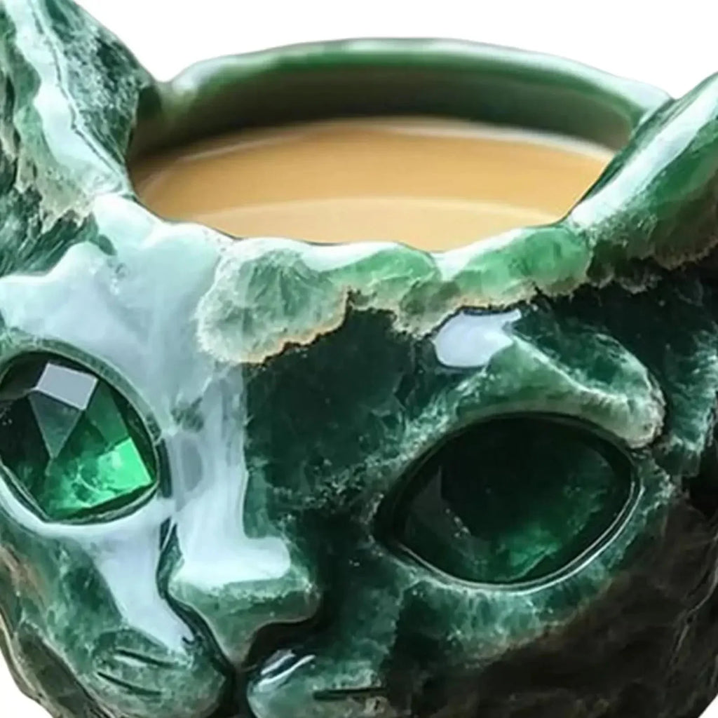 Cat Mineral Crystal Coffee Mug - Best Handmade Ceramic Cup | Perfect Gift For home