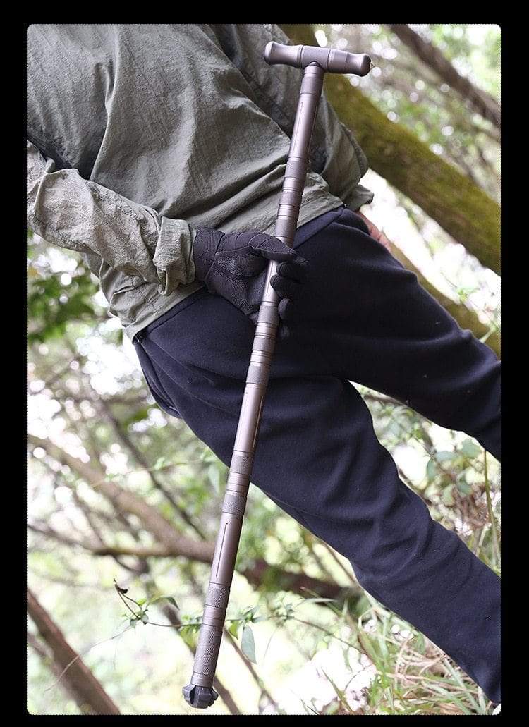 Heavy Duty Collapsible Walking Stick - Best Multifunctional Trekking Hiking Pole