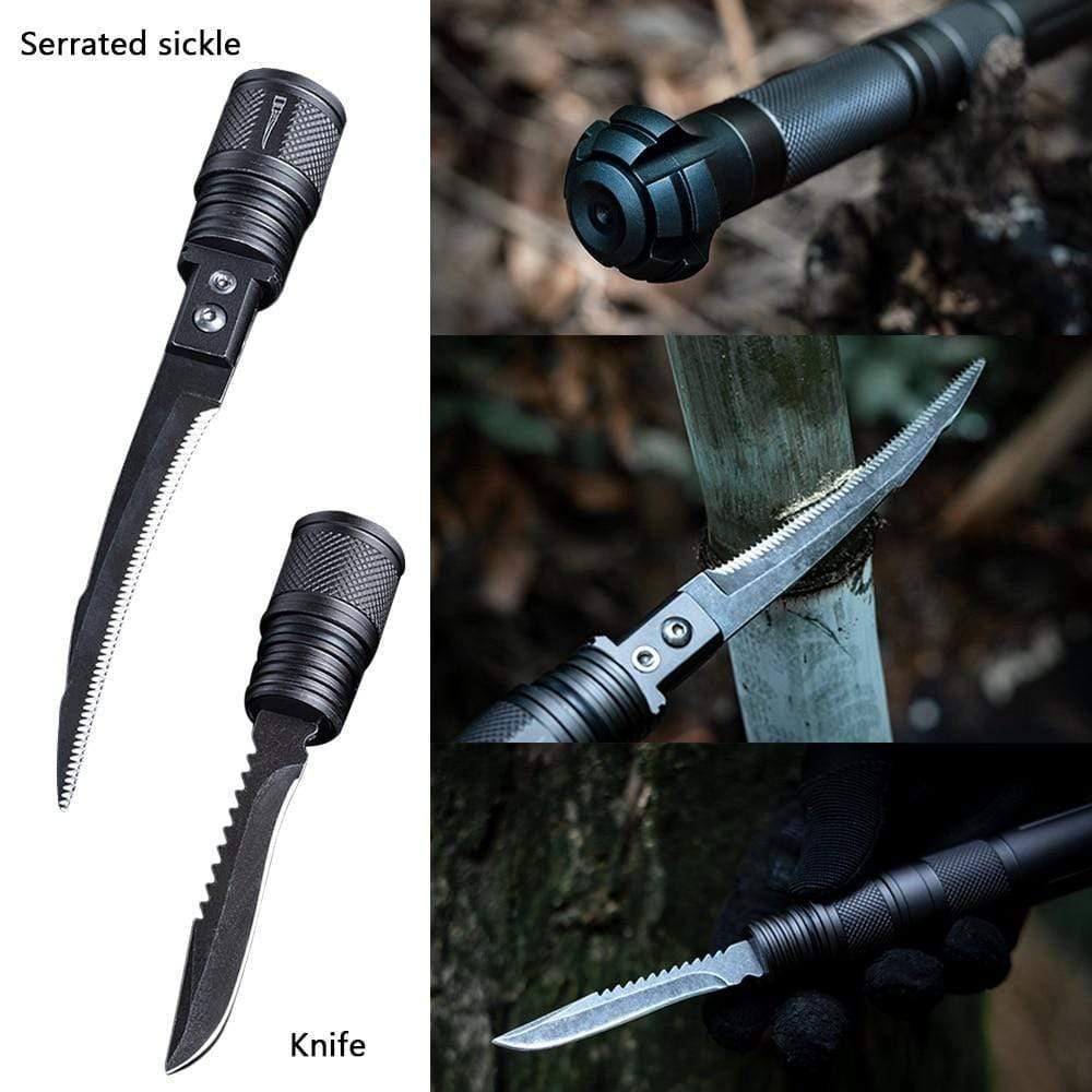 Heavy Duty Collapsible Walking Stick - Best Multifunctional Trekking Hiking Pole