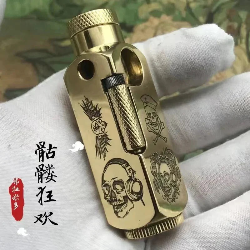 Luxury Japanese Brass Lighter - Best Heavy-Duty Trench Windproof