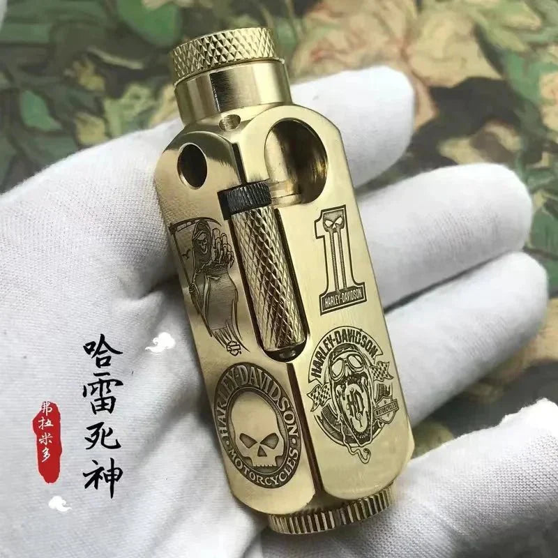 Luxury Japanese Brass Lighter - Best Heavy-Duty Trench Windproof