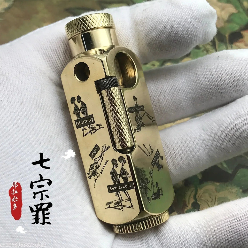 Luxury Japanese Brass Lighter - Best Heavy-Duty Trench Windproof