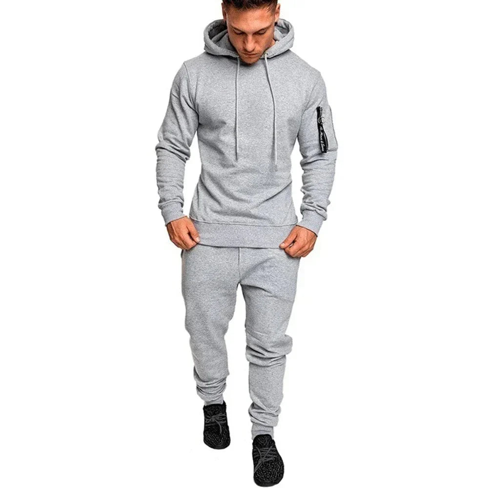 Mens Camouflage Tracksuit - Best 2-Piece Sports Hoodie & Pants Set