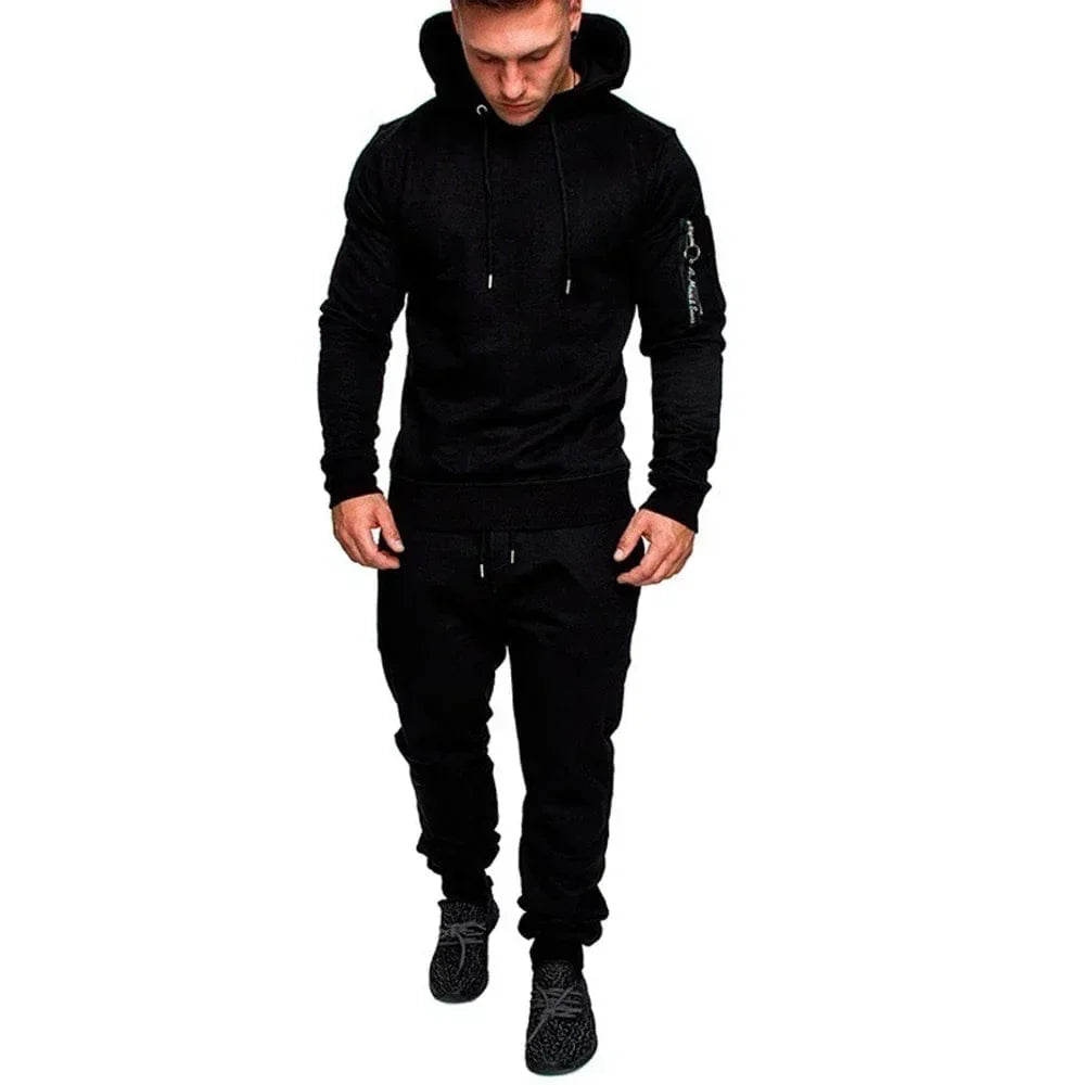 Mens Camouflage Tracksuit - Best 2-Piece Sports Hoodie & Pants Set