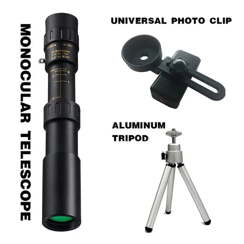 Military Metal Binoculars - Best 10-300X Zoom HD Telescope
