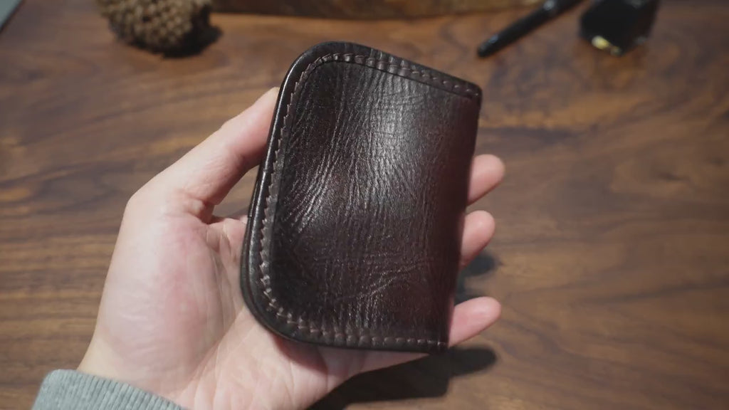 Genuine Leather Bifold Coin Purse for Men