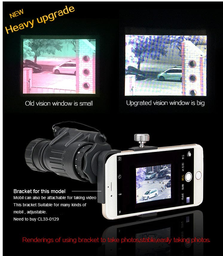 GZ27-0008 Digital PVS-14 Night Vision Monocular IR Illuminator Helmet Rail Mount Hunting Airsoft