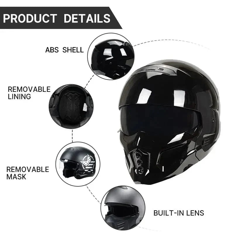 Scorpion Full Face Motorcycle Helmet - Premium ABS Flip-Up Design